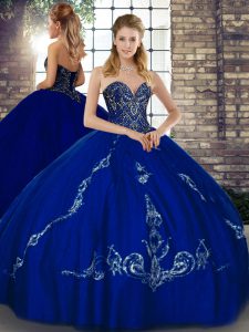 Sophisticated Sleeveless Beading and Embroidery Lace Up Sweet 16 Dress