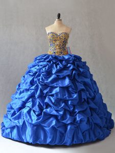 Taffeta Sleeveless Quinceanera Gowns and Beading and Pick Ups