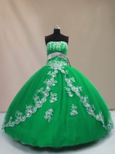 Extravagant Sleeveless Lace Up Floor Length Appliques Quinceanera Dress