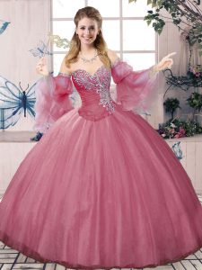 Low Price Sleeveless Beading and Ruching Lace Up Quinceanera Dresses