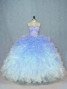 New Arrival Multi-color Lace Up Vestidos de Quinceanera Beading and Ruffles Sleeveless
