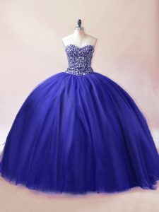 Perfect Sleeveless Beading Lace Up Quince Ball Gowns