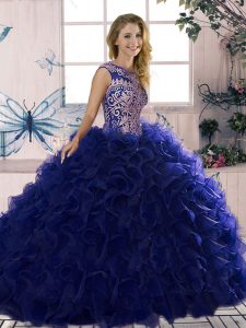 On Sale Sleeveless Beading and Ruffles Lace Up Vestidos de Quinceanera