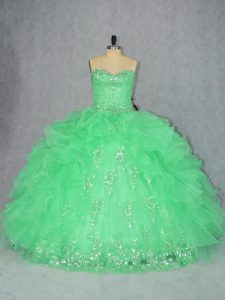 Fabulous Sleeveless Organza Lace Up Sweet 16 Dresses for Sweet 16 and Quinceanera