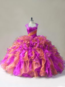 Chic Multi-color Sleeveless Beading and Ruffles Sweet 16 Dress