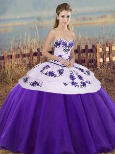 Deluxe Sleeveless Lace Up Floor Length Embroidery and Bowknot Sweet 16 Quinceanera Dress