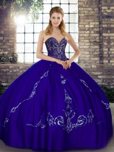 Stunning Purple Quinceanera Dresses Military Ball and Sweet 16 and Quinceanera with Beading and Embroidery Sweetheart Sleeveless Lace Up