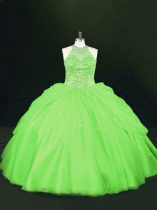 Halter Top Sleeveless Lace Up Sweet 16 Dress Tulle