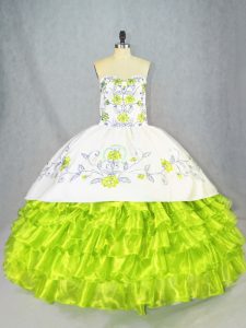 Super Sleeveless Organza Lace Up Ball Gown Prom Dress for Sweet 16 and Quinceanera
