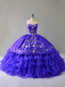 Custom Made Floor Length Ball Gowns Sleeveless Blue Quinceanera Dress Lace Up