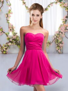 New Style Chiffon Sleeveless Mini Length Quinceanera Court of Honor Dress and Ruching