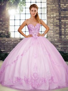 Sleeveless Lace Up Floor Length Beading and Embroidery Sweet 16 Dresses