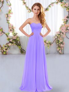 New Style Lavender Court Dresses for Sweet 16 Wedding Party with Ruching Sweetheart Sleeveless Lace Up