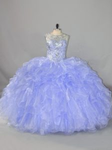 Hot Selling Sleeveless Beading and Ruffles Lace Up Ball Gown Prom Dress