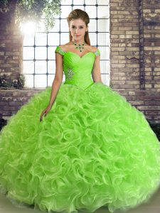 Sleeveless Beading Lace Up Quince Ball Gowns