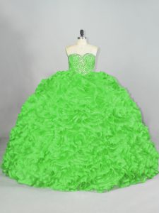 Fashion Beading and Ruffles Quinceanera Dresses Lace Up Sleeveless Court Train