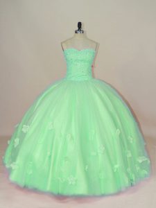 Captivating Floor Length Green Quinceanera Gowns Sweetheart Sleeveless Lace Up