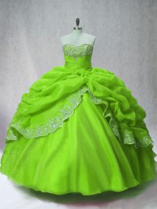 Lovely Long Sleeves Lace Up Floor Length Beading and Appliques and Pick Ups Quinceanera Dress
