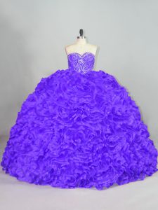 Nice Purple Quince Ball Gowns Sweet 16 and Quinceanera with Beading Sweetheart Sleeveless Court Train Lace Up