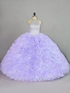 Lavender Sweet 16 Dresses Halter Top Sleeveless Lace Up