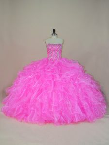 Floor Length Ball Gowns Sleeveless Pink Military Ball Dresses For Women Lace Up