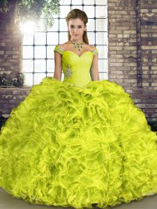 High Class Organza Sleeveless Floor Length Quinceanera Dresses and Beading and Ruffles