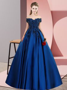Popular Blue 15 Quinceanera Dress Sweet 16 and Quinceanera with Lace Off The Shoulder Sleeveless Zipper