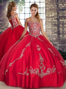 Edgy Tulle Sleeveless Floor Length Quinceanera Gown and Beading and Embroidery