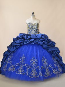 Flirting Royal Blue Sleeveless Beading Lace Up Sweet 16 Quinceanera Dress