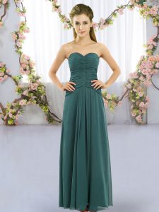 Decent Floor Length Peacock Green Court Dresses for Sweet 16 Sweetheart Sleeveless Lace Up