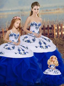 Nice Floor Length Ball Gowns Sleeveless Royal Blue Sweet 16 Quinceanera Dress Lace Up