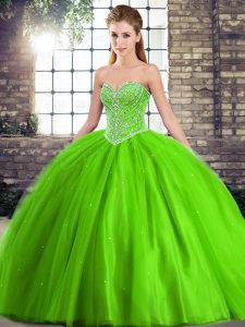 New Arrival Ball Gowns Sleeveless Quinceanera Gowns Brush Train Lace Up