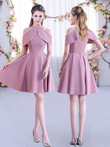 Mini Length Zipper Damas Dress Lavender for Wedding Party with Ruching