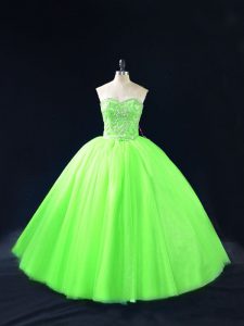 Floor Length Ball Gown Prom Dress Sweetheart Sleeveless Lace Up