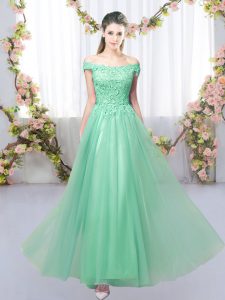 Inexpensive Lace Court Dresses for Sweet 16 Apple Green Lace Up Sleeveless Floor Length