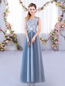 Cute Sleeveless Lace Up Floor Length Lace Court Dresses for Sweet 16