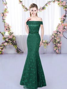 Beauteous Dark Green Sleeveless Lace Up Dama Dress for Prom and Party and Wedding Party