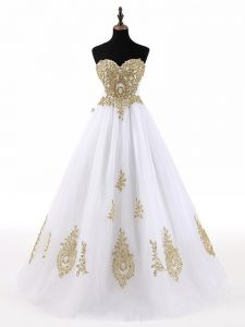 Customized Sleeveless Beading and Appliques Lace Up Sweet 16 Quinceanera Dress