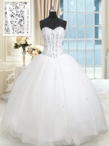 Tulle Sleeveless Floor Length Quinceanera Gowns and Beading and Ruffled Layers and Sequins