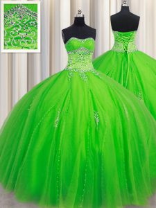 Perfect Floor Length Ball Gowns Sleeveless Quince Ball Gowns Lace Up