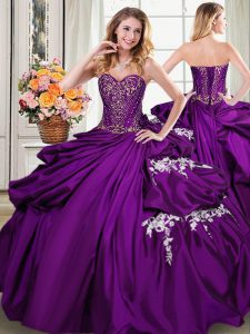 New Style Purple Sweetheart Lace Up Beading and Appliques and Pick Ups Quinceanera Dresses Sleeveless
