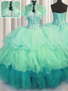 Visible Boning Bling-bling Floor Length Ball Gowns Sleeveless Multi-color Sweet 16 Dresses Lace Up