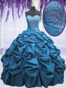 Sleeveless Lace Up Floor Length Beading and Appliques and Pick Ups 15 Quinceanera Dress