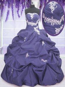 On Sale Pick Ups Floor Length Lavender Ball Gown Prom Dress Strapless Sleeveless Lace Up