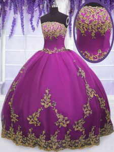 Designer Tulle Sleeveless Floor Length Sweet 16 Quinceanera Dress and Appliques