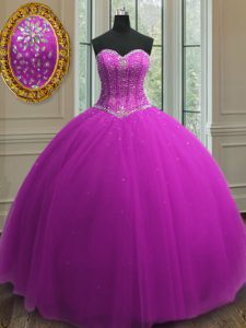 Popular Sequins Floor Length Purple Quinceanera Gowns Sweetheart Sleeveless Lace Up