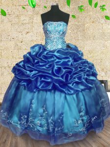 Gorgeous Floor Length Ball Gowns Sleeveless Teal Sweet 16 Dresses Lace Up