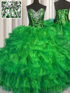 On Sale Floor Length Ball Gowns Sleeveless Quinceanera Gowns Lace Up