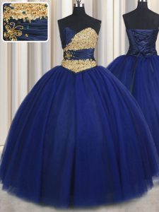 Sleeveless Beading and Appliques Lace Up Sweet 16 Quinceanera Dress