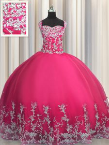 Glamorous Sleeveless Lace Up Floor Length Beading and Appliques Sweet 16 Dress